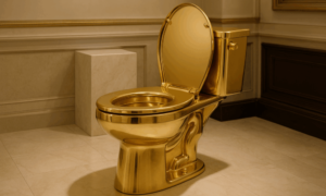 Maurizio Cattelan gold toilet auction
